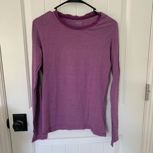 Kids Cherokee Purple & White Striped Long Sleeve